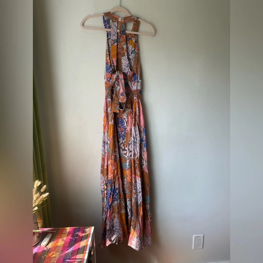 Petal & Pup Newell Orange Colorful Floral Maxi Dress L - Picture 5 of 13